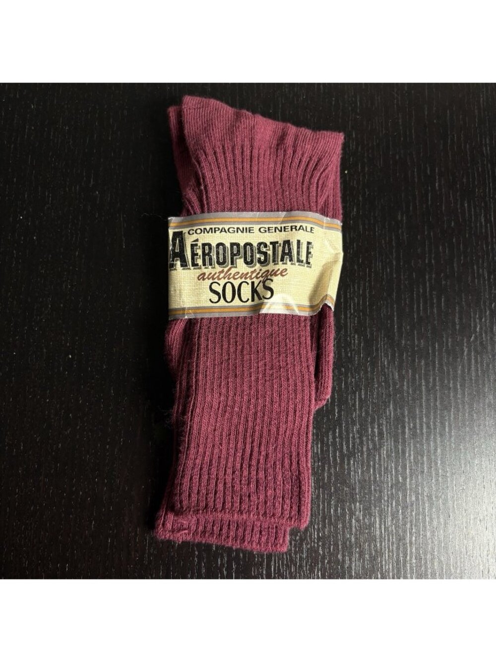 Vintage 90s AEROPOSTALE Womens Size 9-11 Maroon Ribbed Crew Socks NEW